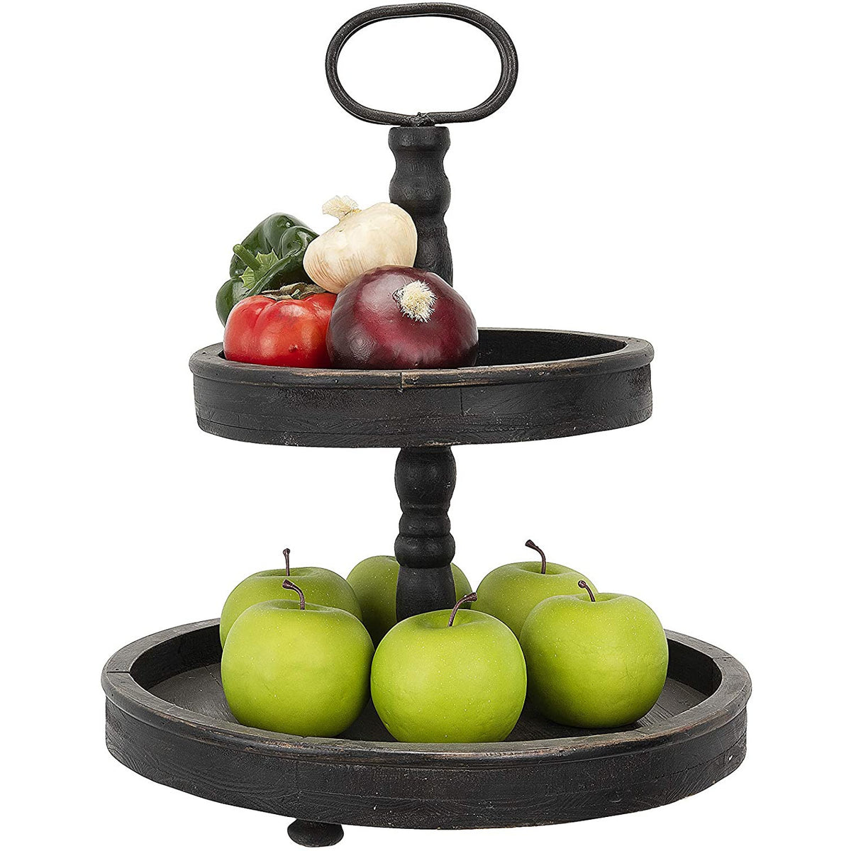 Black Two Tiered Tray Chic & Shabby