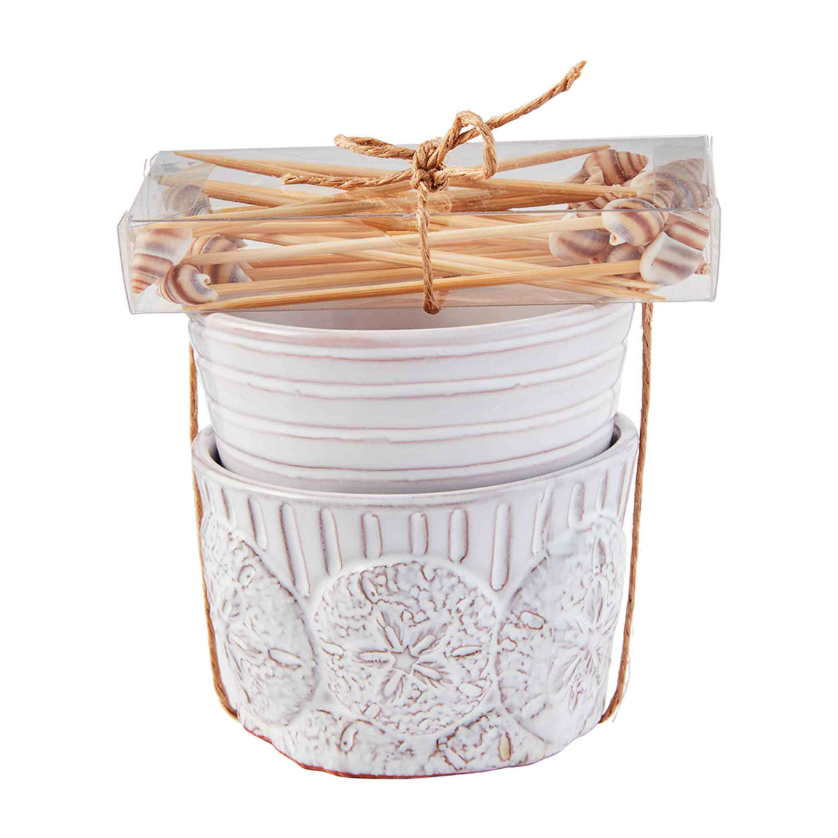 Sand Sea Shell Ramekin & Toothpick Set – Chic & Shabby