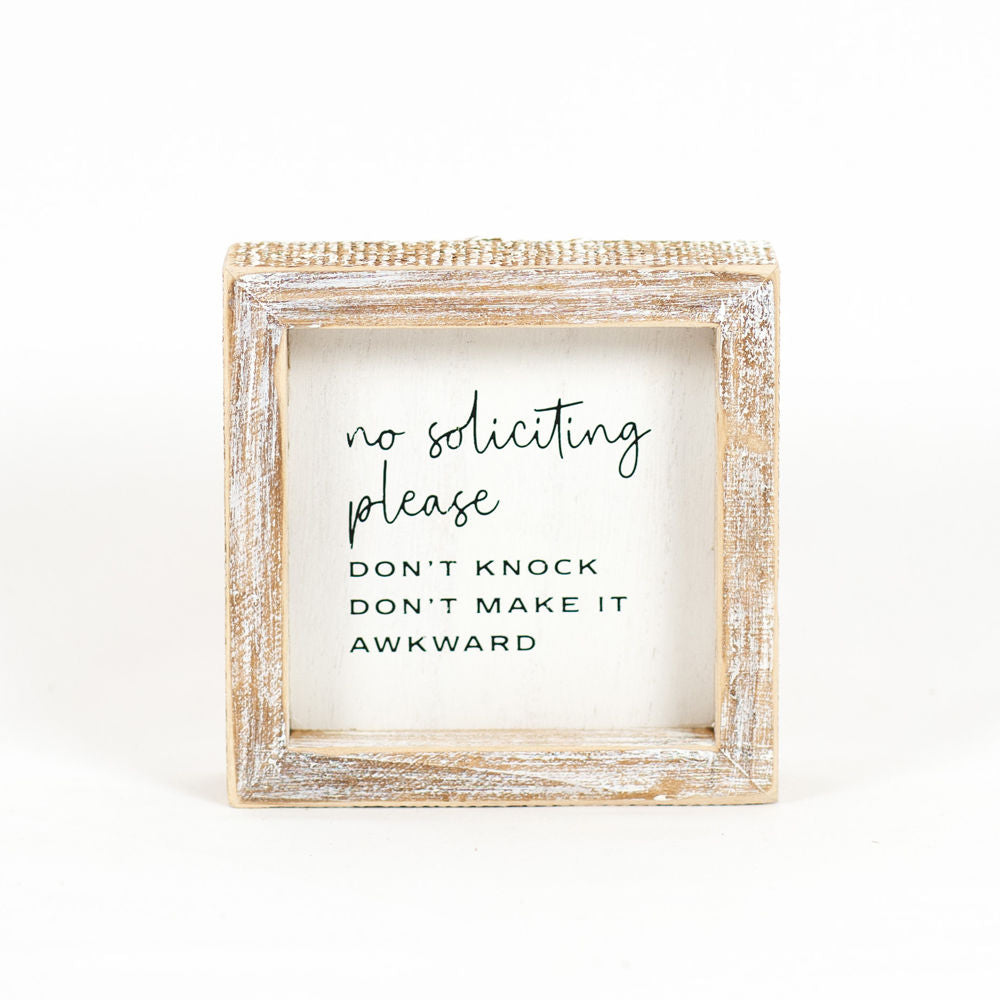 No Soliciting Awkward Box Sign – Chic & Shabby