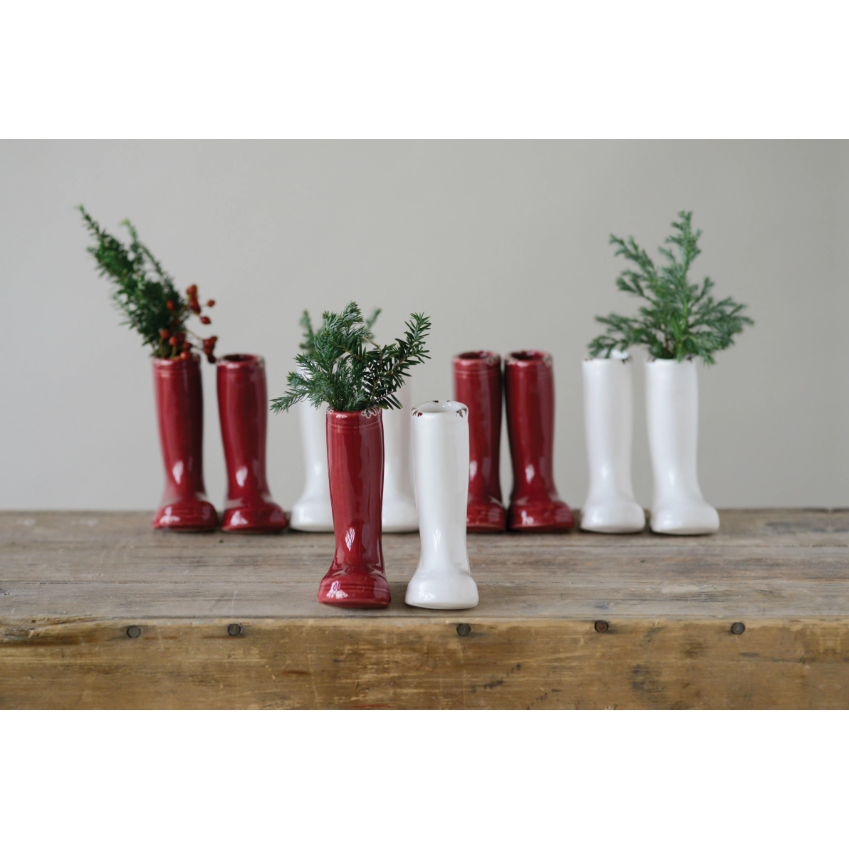 4" Stoneware Boot Vase Chic & Shabby